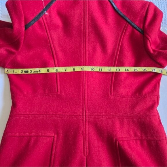 Women's Guess Red Toggle Wool Blend Duffle Coat - Picture 11 of 15